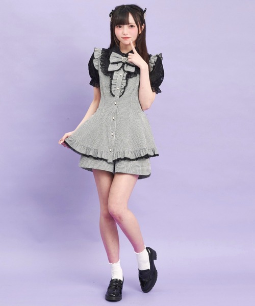 「Secret Honey」 セットアップ MEDIUM ブラックミックス レディース_画像8