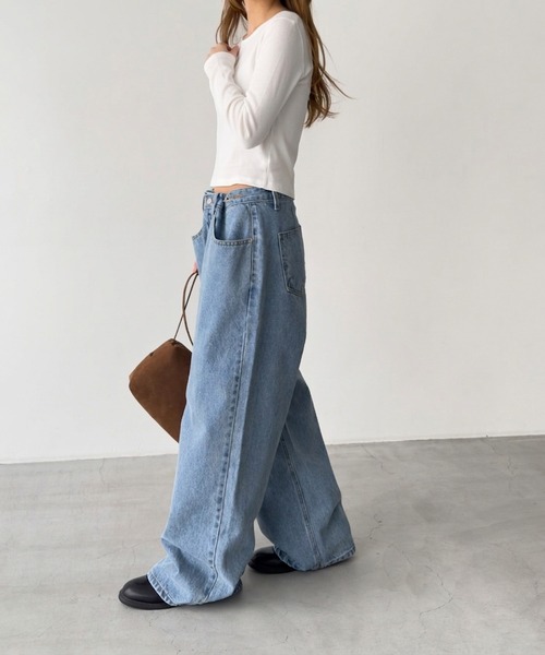 完売品　CANALJEAN diggityボタンポケットデニムパンツ Mサイズ CANAL JEAN（キャナルジーン） ワイドパンツ ジーンズ デニム デニム