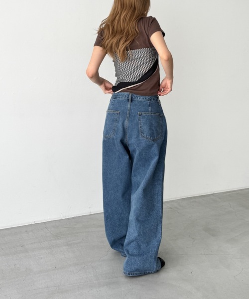キャナルジーンdiggityボタンポケットデニムパンツ レディースSサイズ CANAL JEAN（キャナルジーン） ワイドパンツ ジーンズ デニム デニム