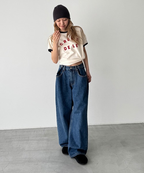 キャナルジーンdiggityボタンポケットデニムパンツ レディースSサイズ CANAL JEAN（キャナルジーン） ワイドパンツ ジーンズ デニム デニム