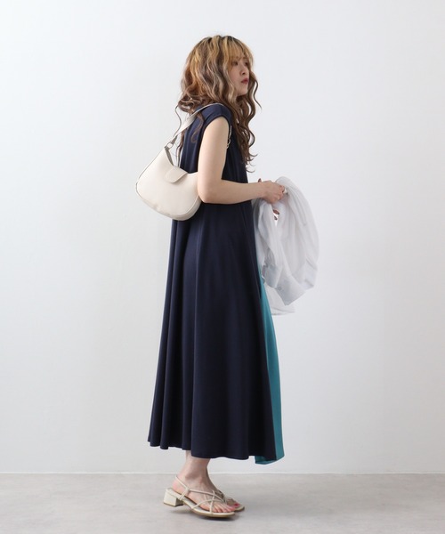 「Anna Nicola」 ノースリーブワンピース 38 ネイビー レディース_画像6