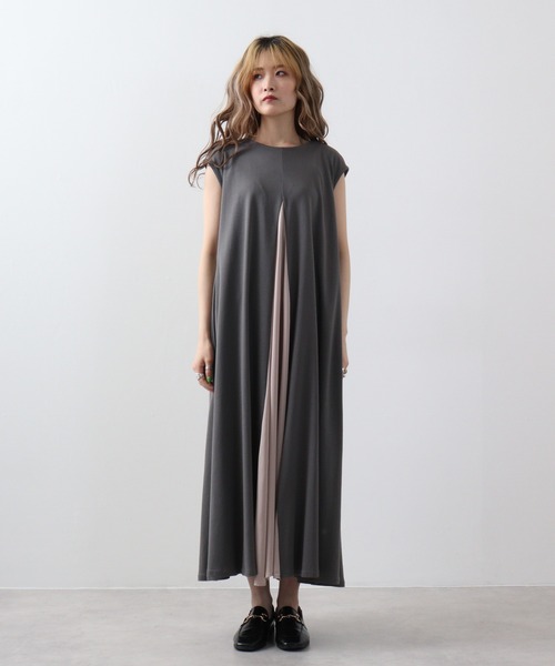 「Anna Nicola」 ノースリーブワンピース 38 ネイビー レディース_画像9