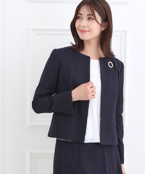 新品未使用❁リフレクト ツイードジャケット 卒業式 入学式 ＊ icb Reflect（リフレクト） ジャケット ノーカラージャケット 「フォーマル