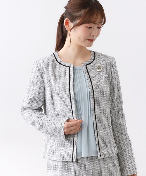 【新品】Reflect リフレクト ツイード フリンジ 　ノーカラージャケット Reflect / リフレクト （レディース） ノーカラージャケット