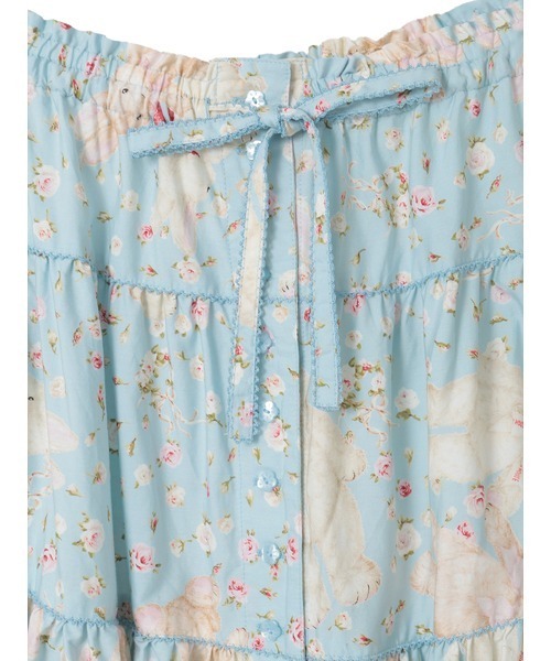 PINK HOUSE（ピンクハウス） スカート バラ園うさぎプリントスカート