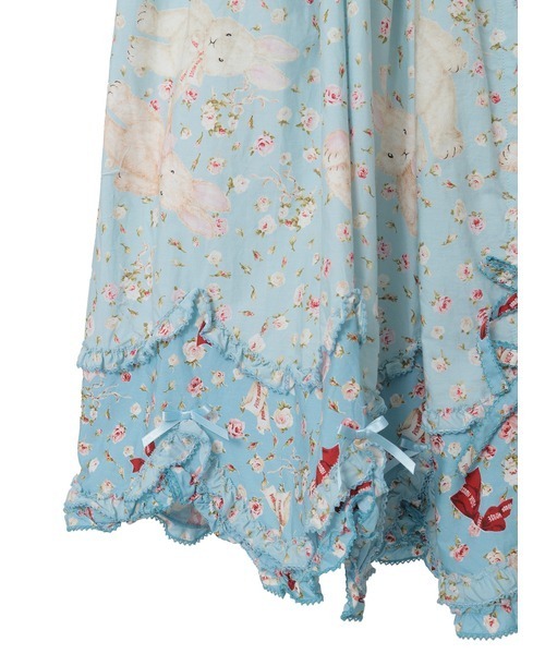 PINK HOUSE（ピンクハウス） スカート バラ園うさぎプリントスカート