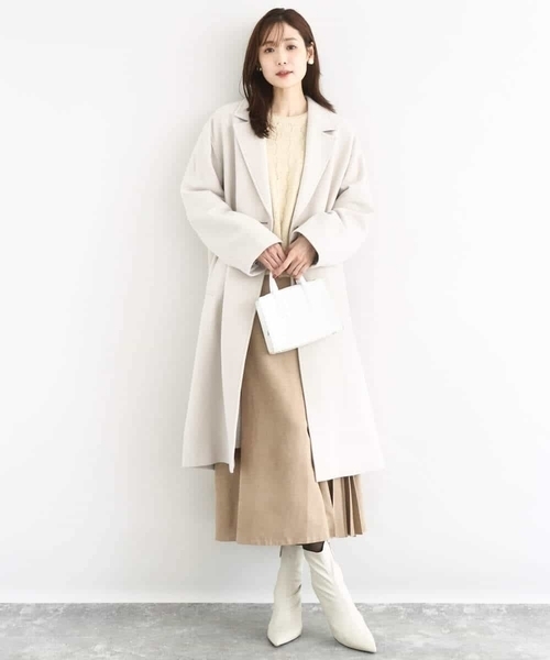 ベージュ チェスターコート MKロゴ付き MK MICHEL KLEIN（エムケー ミッシェルクラン） コート チェスター