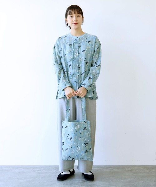 yuni ブラウス シャツ Floral embroidely ribon シャツ レディース