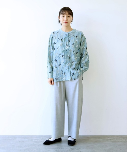 新品タグ付き！yuni  embroidely 刺繍　柄シャツ yuni ブラウス シャツ Floral embroidely ribon シャツ レディース
