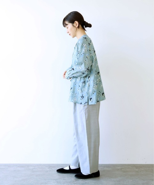 yuni ブラウス シャツ Floral embroidely ribon シャツ レディース