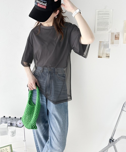 「Java」 半袖カットソー LARGE グレー レディース_画像7