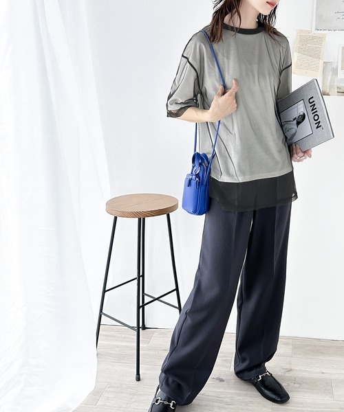 「Java」 半袖カットソー LARGE グレー レディース_画像10