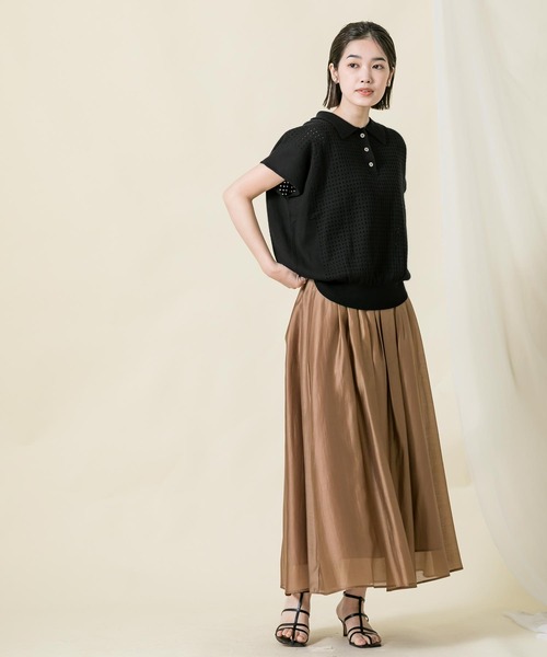 「Gready Brilliant」 「favori」半袖ニット 38 ブラック レディース_画像2