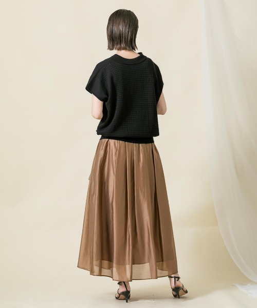 「Gready Brilliant」 「favori」半袖ニット 38 ブラック レディース_画像4