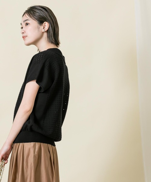 「Gready Brilliant」 「favori」半袖ニット 38 ブラック レディース_画像7