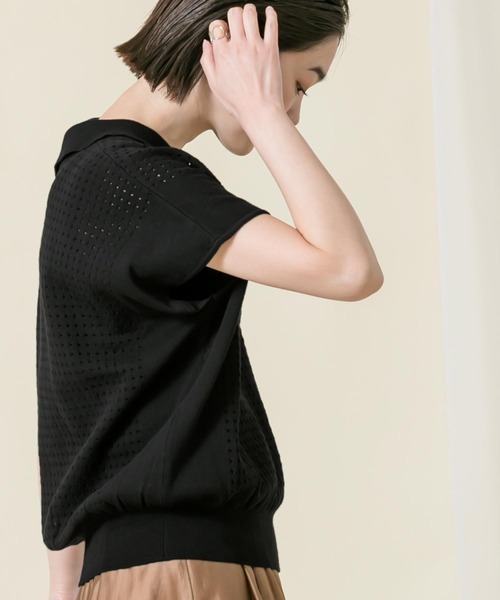 「Gready Brilliant」 「favori」半袖ニット 38 ブラック レディース_画像9