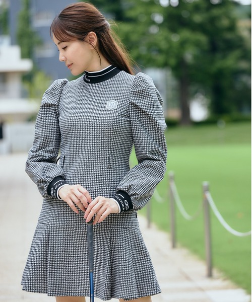 【極美品】CELFORDセルフォード プリーツワンピース　長袖 ボタン付き36 CELFORD（セルフォード） 長袖ワンピース 36 ネイビー レディース