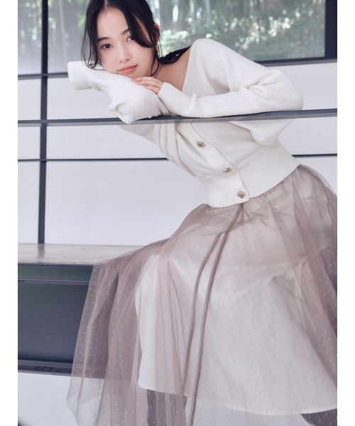 SNIDEL（スナイデル） ワンピース チュールスカートセットカーディガン