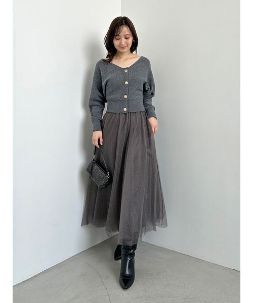 SNIDEL（スナイデル） ワンピース チュールスカートセットカーディガン