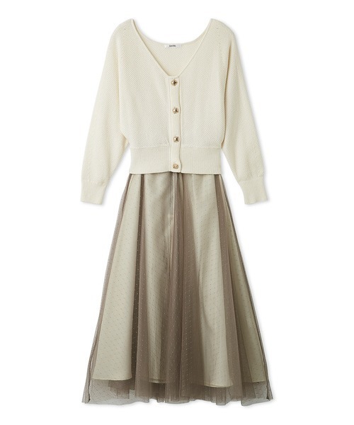 SNIDEL（スナイデル） ワンピース チュールスカートセットカーディガン