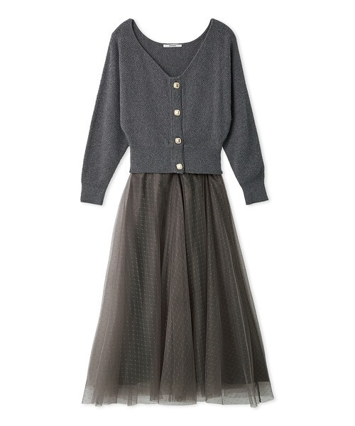 SNIDEL（スナイデル） ワンピース チュールスカートセットカーディガン