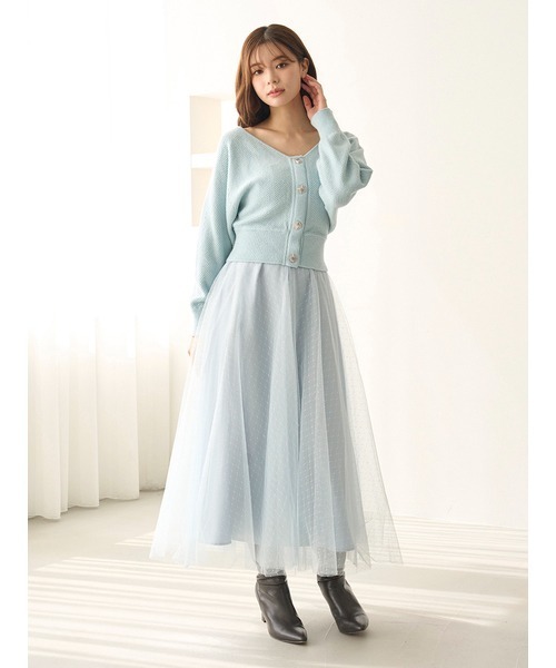 【未使用・タグ付き】SNIDEL 　カーディガン＆ワンピセット SNIDEL（スナイデル） SALE50%OFF ミニニットセットワンピース