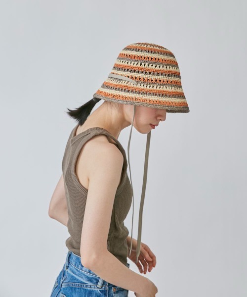 「OVERRIDE」 ストローハット 58cm ナチュラル レディース_画像6
