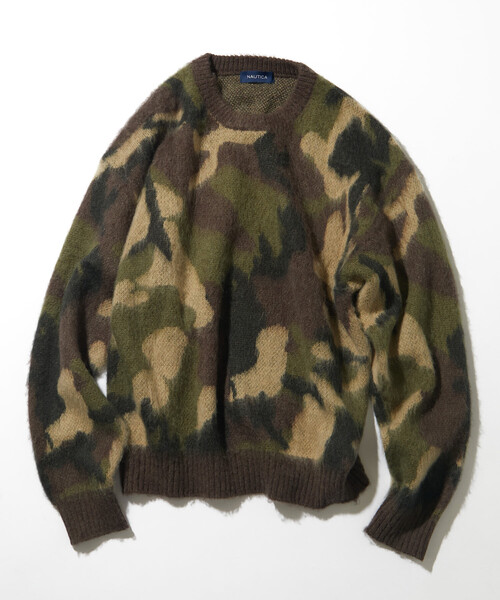 NAUTICA（ノーティカ） セーター ニット モヘア混 迷彩ジャカード