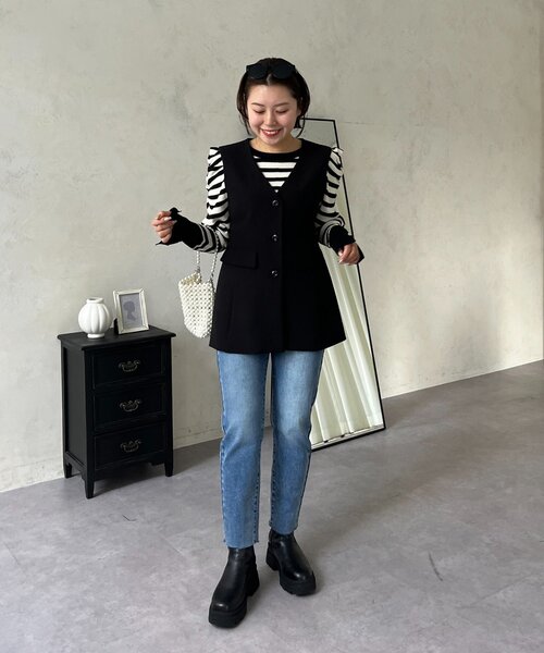 prose verse（プロズヴェール） ベスト ジレ 「MOMO」フレアペプラムV