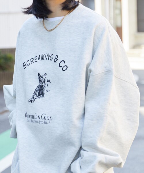 「PUBLUX」 スウェットカットソー M ライトグレー レディース_画像3