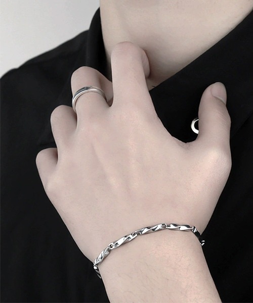 ARCHIVER ブレスレット 「Bz」ツイストシルバーチェーンブレスレット