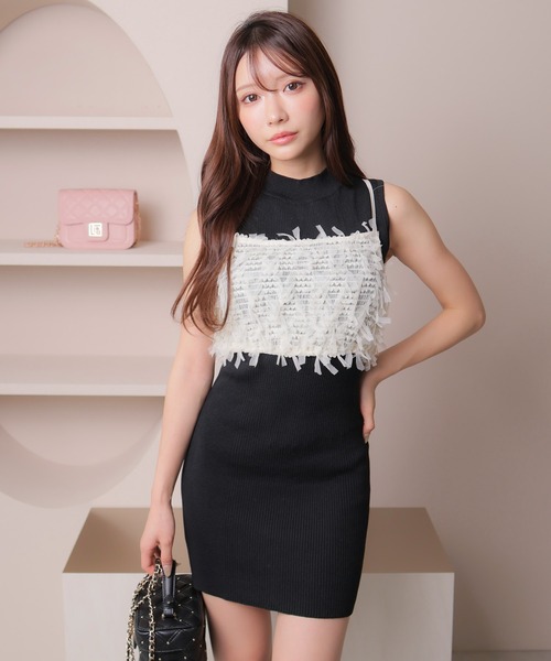 「LIPSERVICE」 コンビワンピース FREE グレー レディース_画像2