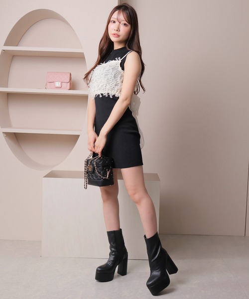 「LIPSERVICE」 コンビワンピース FREE グレー レディース_画像6