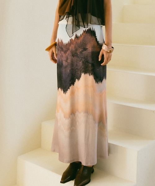 sahara（サハラ） ロング スカート Art Print Skirt/アートプリント