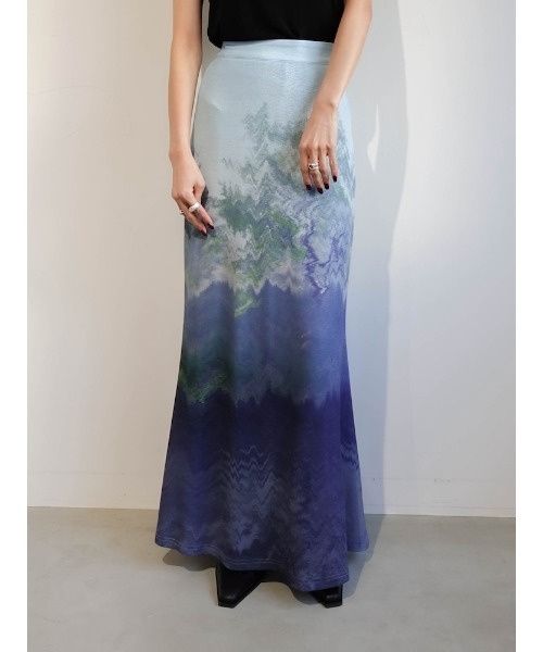 Sahara Art Print Skirt lake スカート sahara（サハラ） ロング スカート Art Print Skirt/アートプリント