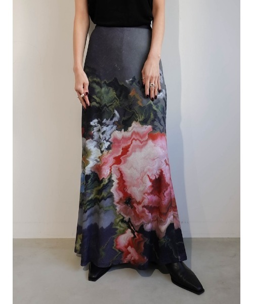 Art Print Skirt Sahara lake 完売品　スカート sahara（サハラ） ロング スカート Art Print Skirt/アートプリント