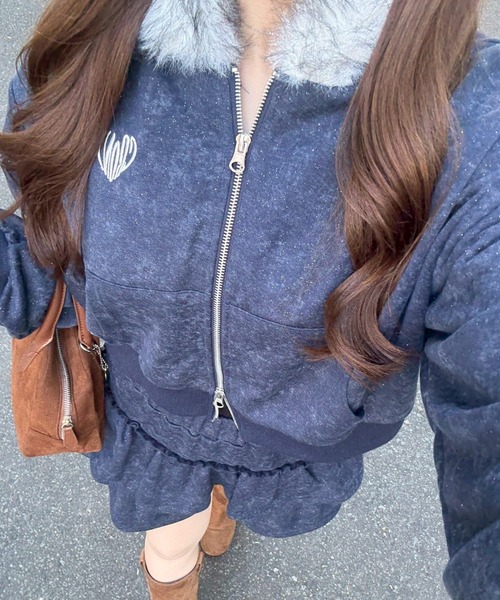 ANOTHER BRANCH OLIVE des OLIVE パーカー 「SETUP」ピグメント風ZIPUP