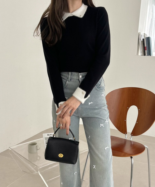 「Ada.」 長袖ニット M ブラック レディース_画像2