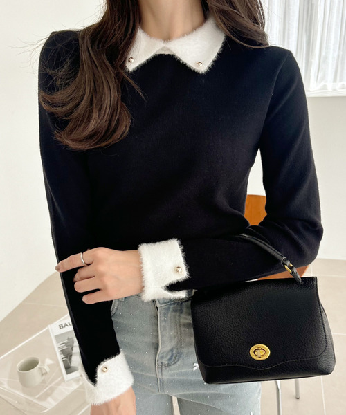 「Ada.」 長袖ニット M ブラック レディース_画像5