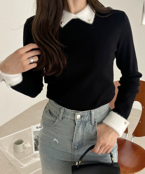 「Ada.」 長袖ニット M ブラック レディース_画像6