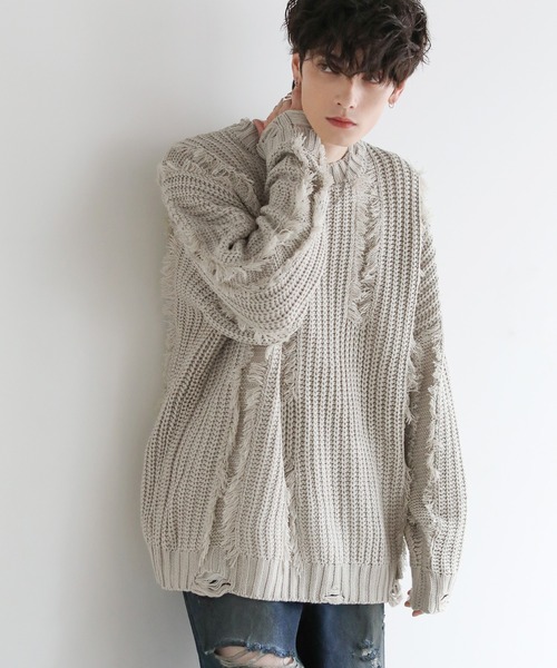 「ASTRONOMY」 長袖ニット L アイボリー メンズ_画像2