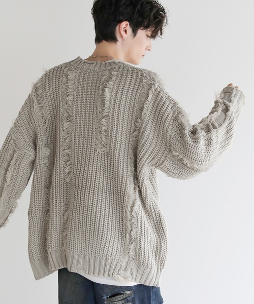 「ASTRONOMY」 長袖ニット L アイボリー メンズ_画像4