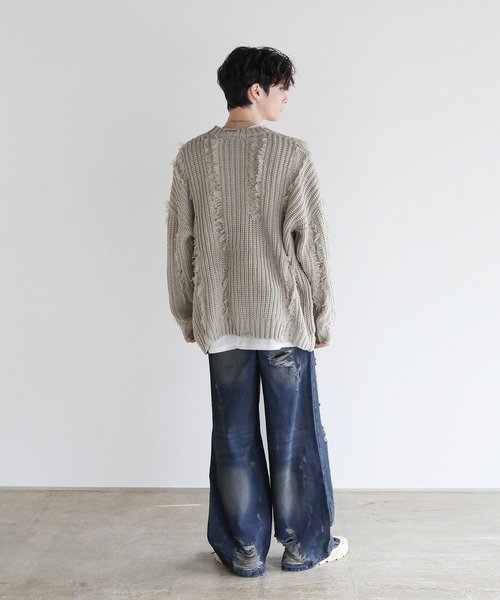 「ASTRONOMY」 長袖ニット L アイボリー メンズ_画像6