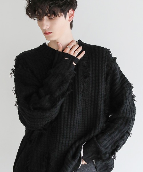 「ASTRONOMY」 長袖ニット L アイボリー メンズ_画像9