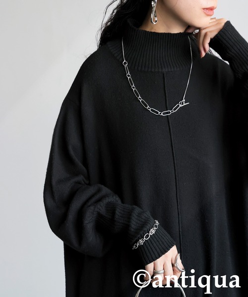 「antiqua」 ニットワンピース ONESIZE レッド系その他 レディース_画像6