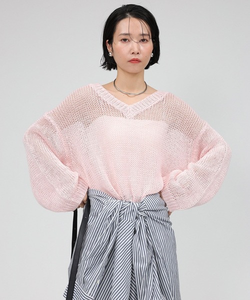「BABYLONE」 長袖ニット フリー ピンク レディースの画像9