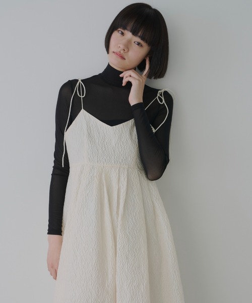 「PERNA」 キャミソールワンピース MEDIUM ブラック レディース_画像7