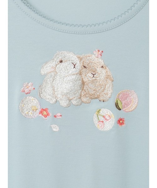 PINK HOUSEうさぎ刺繍ワンピース　★期間限定値下げ★ PINK HOUSE（ピンクハウス） ワンピース 幸見うさぎ刺繍スムース