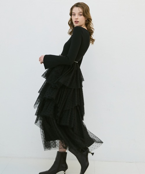 EIMY ISTOIRE（エイミーイストワール） ワンピース チュールドッキング