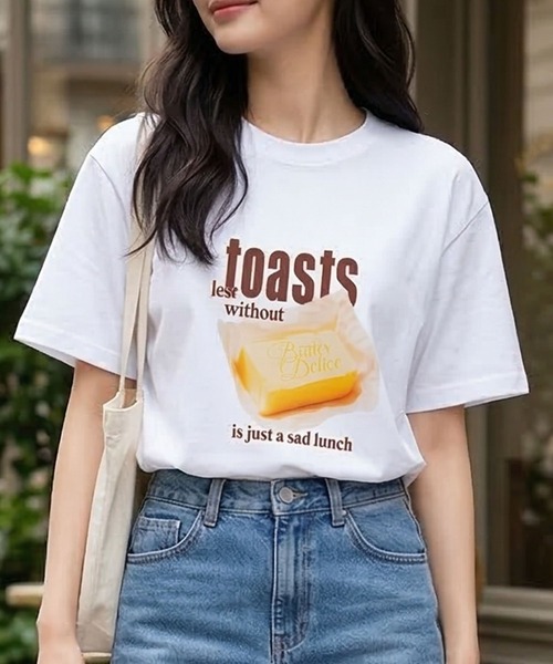 September SEOUL tシャツ 半袖 バターグラフィックプリントTシャツ